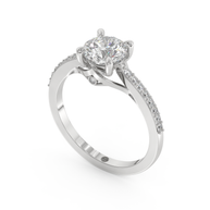 White gold - Central diamond 1.0 ct - view 1