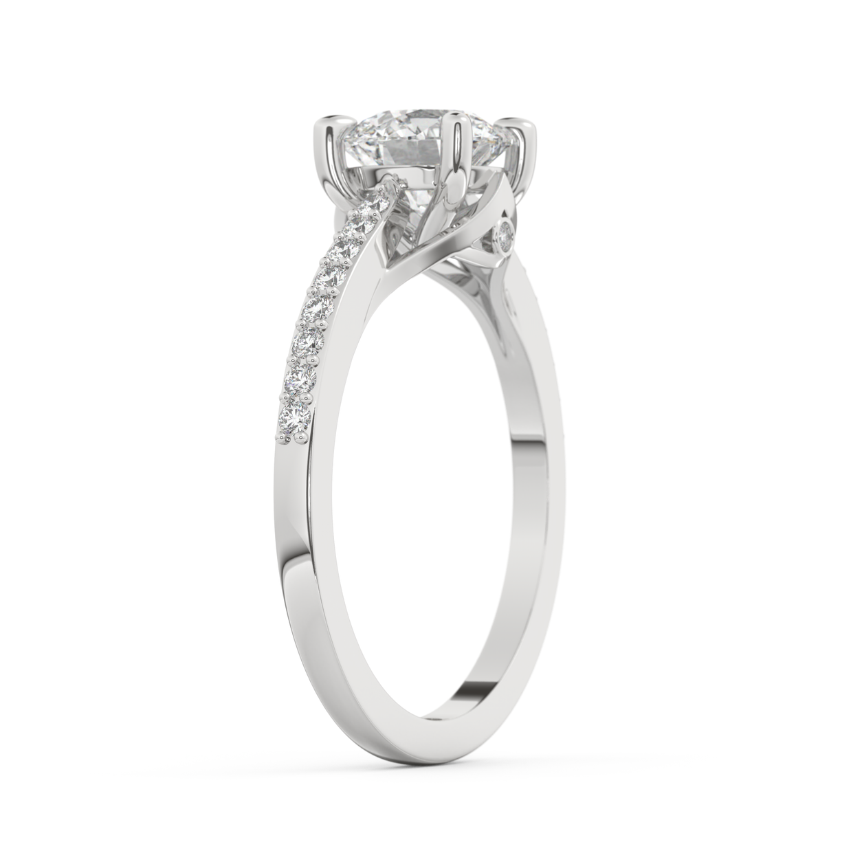 White gold - Central diamond 1.0 ct - view 5