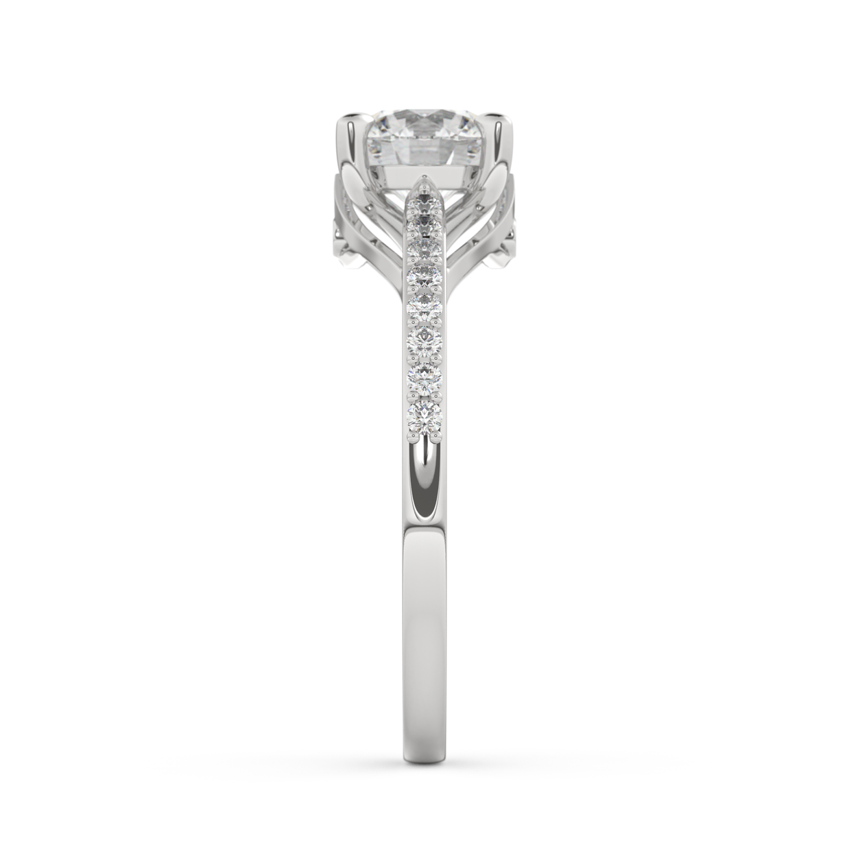 White gold - Central diamond 1.0 ct - view 7