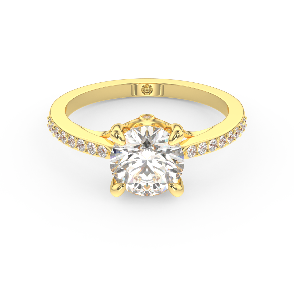 Yellow gold - Central diamond 1.5 ct - view 2