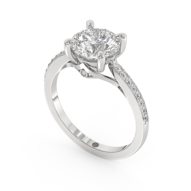 White gold - Central diamond 2.0 ct - view 1