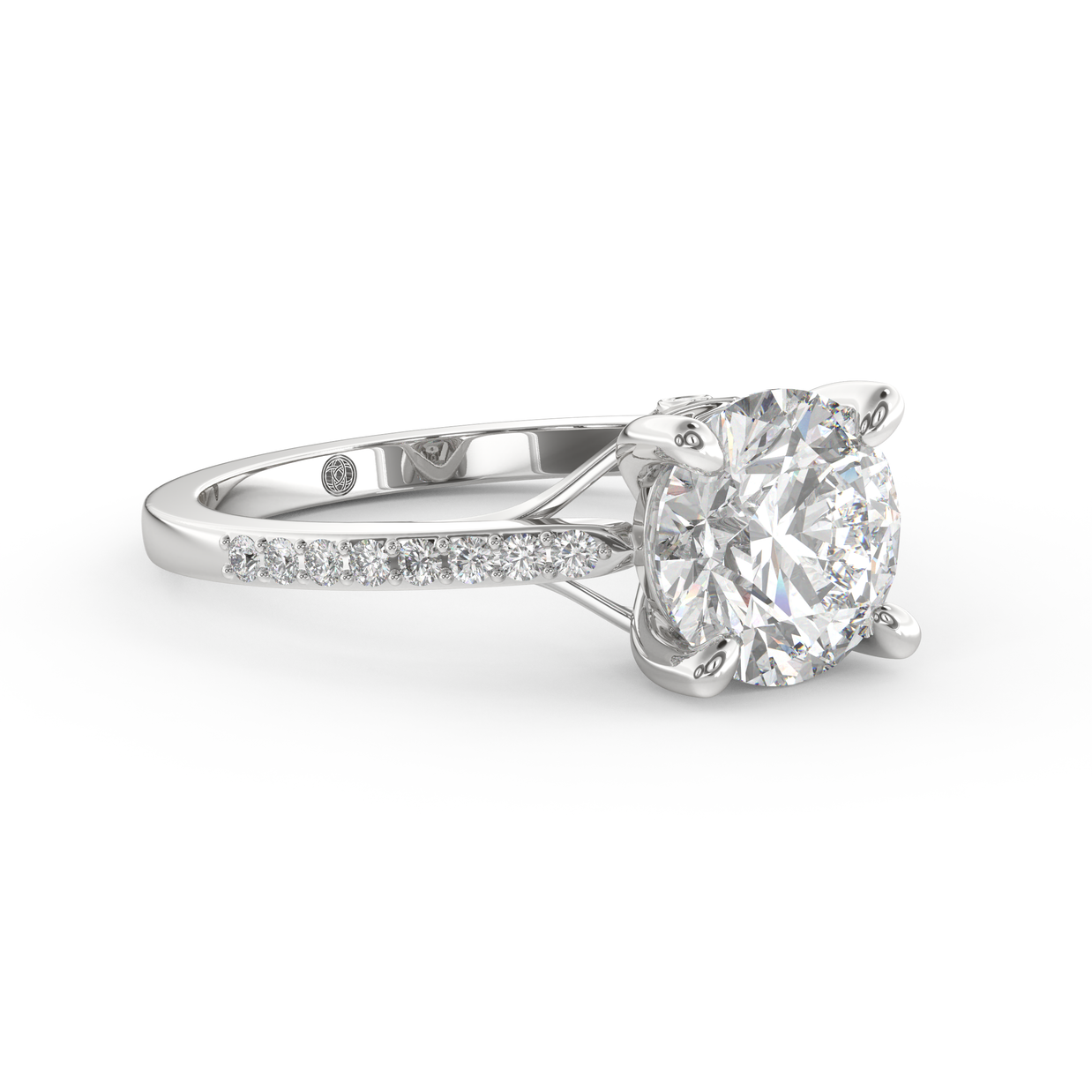 White gold - Central diamond 2.0 ct - view 3