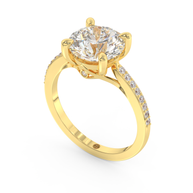Yellow gold - Central diamond 3.0 ct - view 1