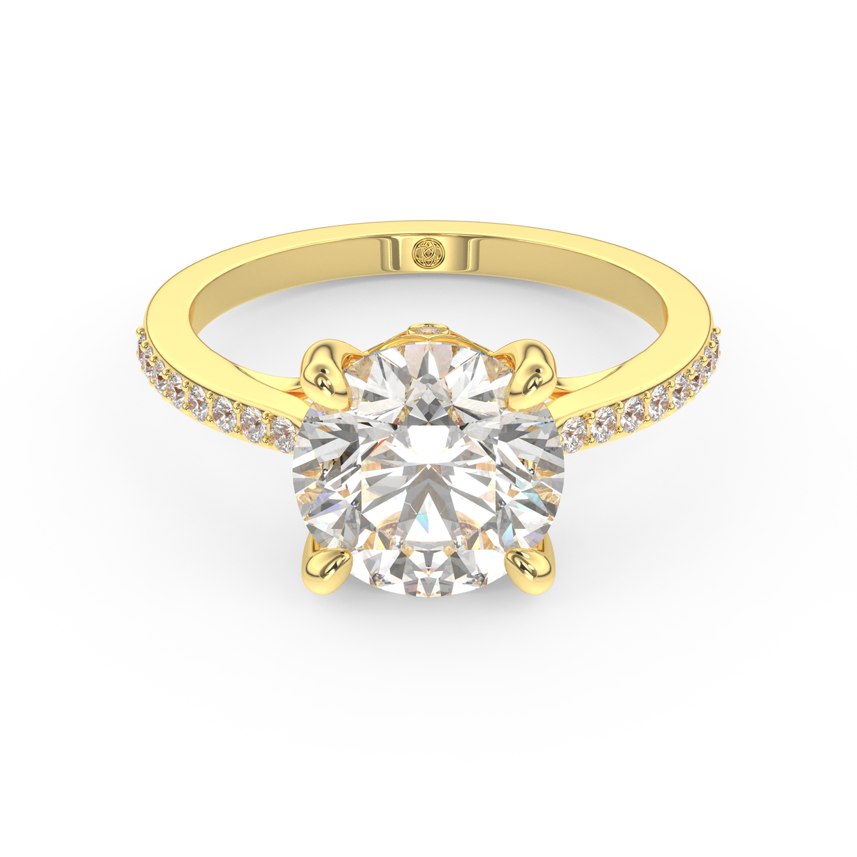 Yellow gold - Central diamond 3.0 ct - view 2