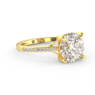 Yellow gold - Central diamond 3.0 ct - view 3