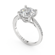 White gold - Central diamond 3.0 ct - view 1