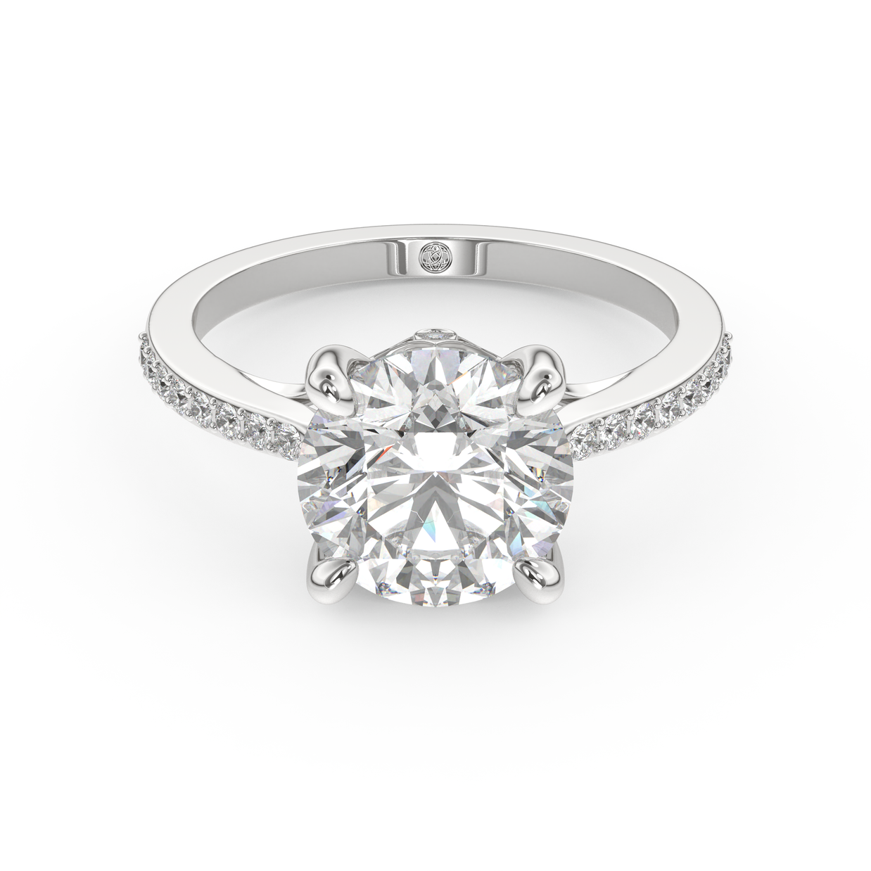 White gold - Central diamond 3.0 ct - view 2