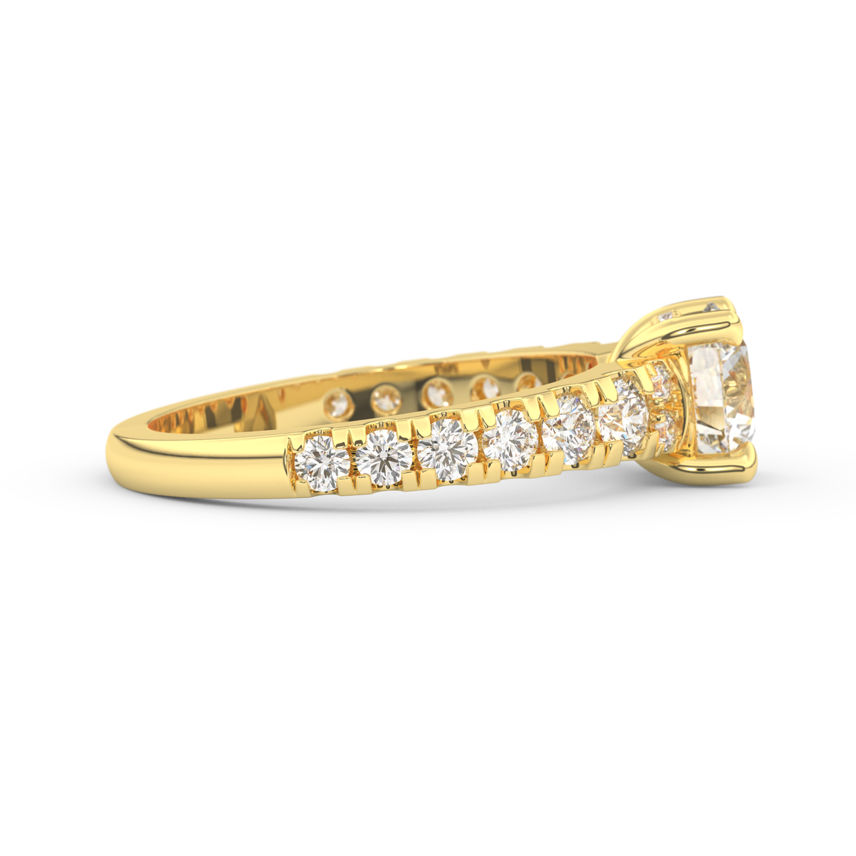 Yellow gold - Central diamond 1.0 ct - view 3