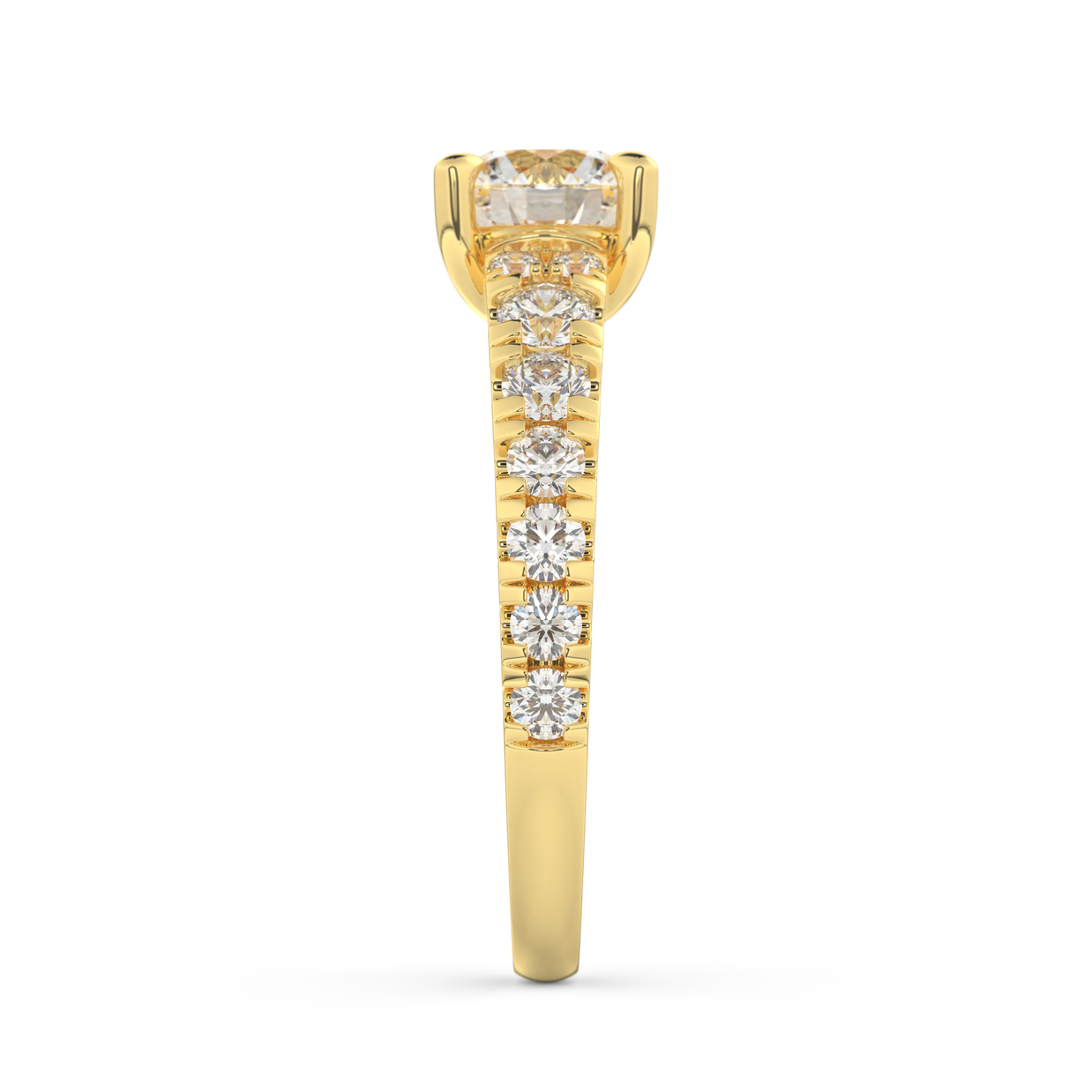 Yellow gold - Central diamond 1.0 ct - view 7