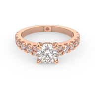 Rose gold - Central diamond 1.0 ct - view 2