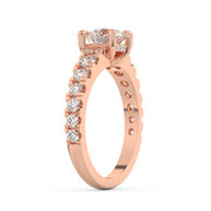 Rose gold - Central diamond 1.0 ct - view 5