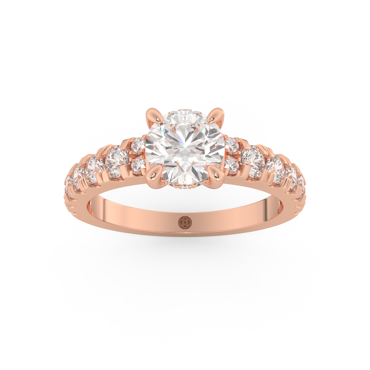 Rose gold - Central diamond 1.0 ct - view 8