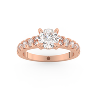 Rose gold - Central diamond 1.0 ct - view 8