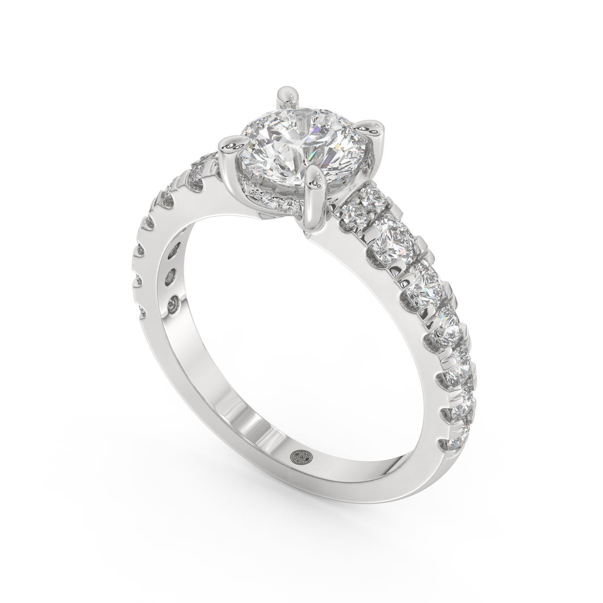 White gold - Central diamond 1.0 ct - view 1