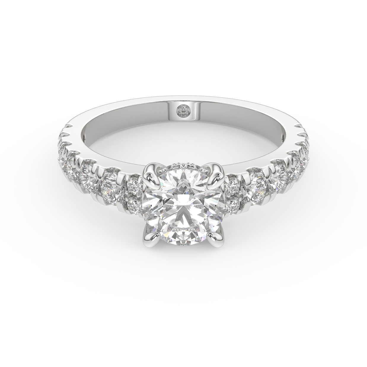 White gold - Central diamond 1.0 ct - view 2