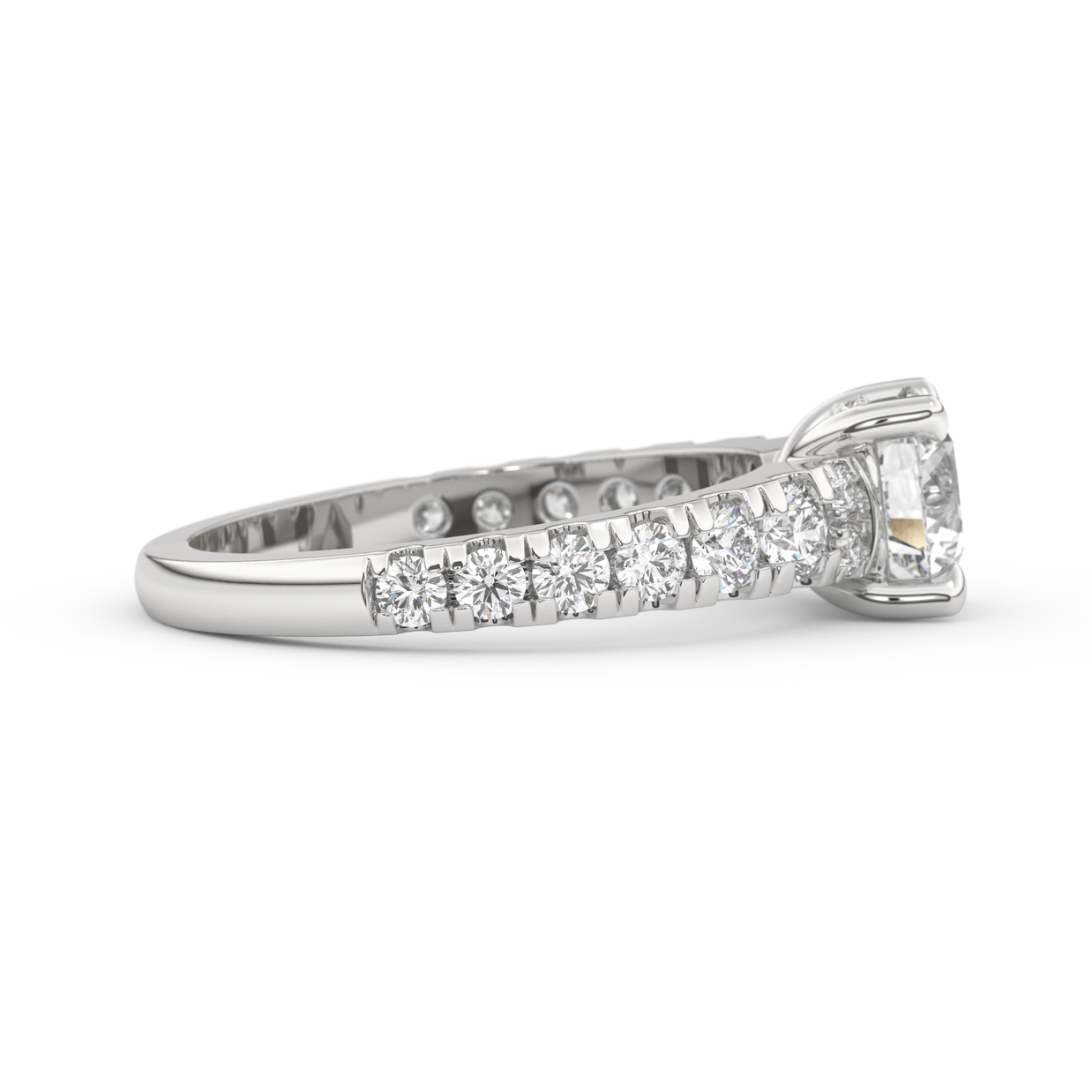 White gold - Central diamond 1.0 ct - view 3