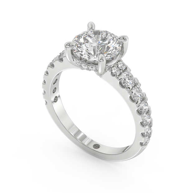 White gold - Central diamond 2.0 ct - view 1