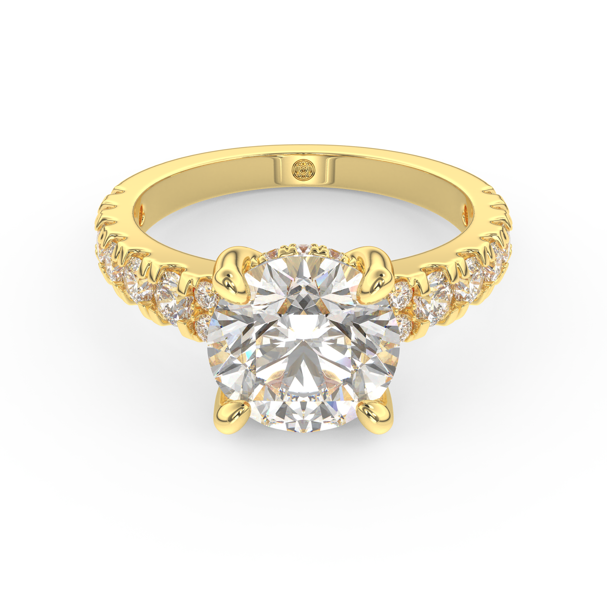 Yellow gold - Central diamond 3.0 ct - view 2