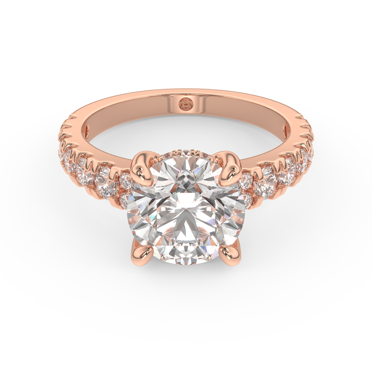Rose gold - Central diamond 3.0 ct - view 2