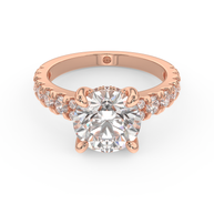 Rose gold - Central diamond 3.0 ct - view 2