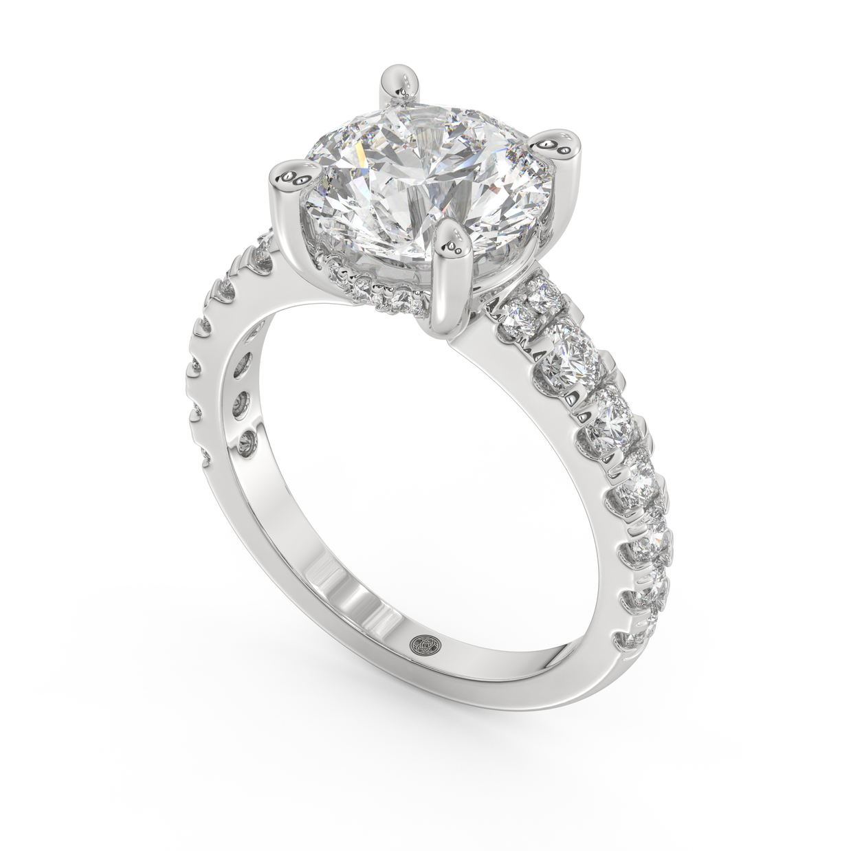 White gold - Central diamond 3.0 ct - view 1
