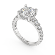 White gold - Central diamond 3.0 ct - view 1