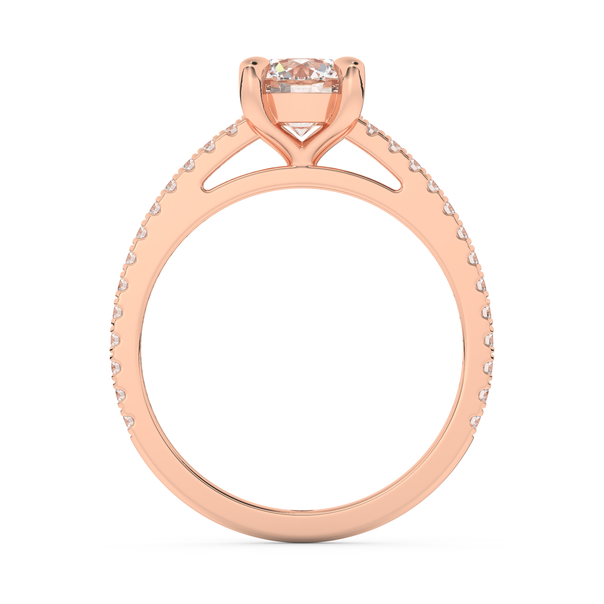 Rose gold - Central diamond 1.0 ct - view 6
