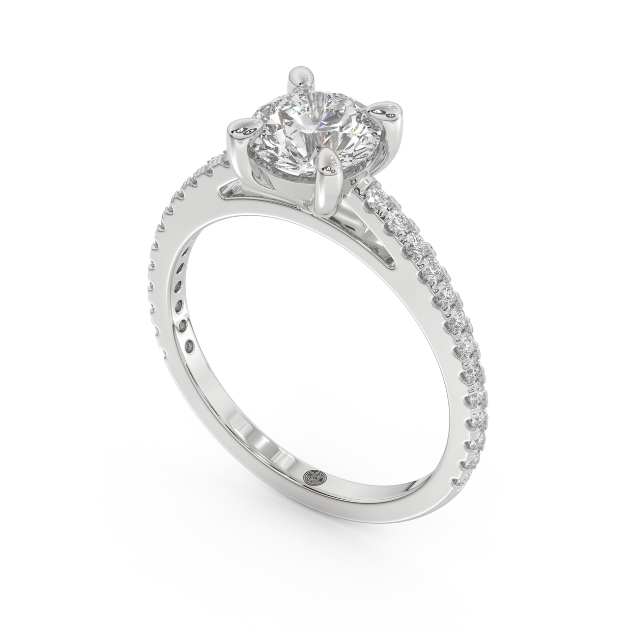 White gold - Central diamond 1.0 ct - view 1
