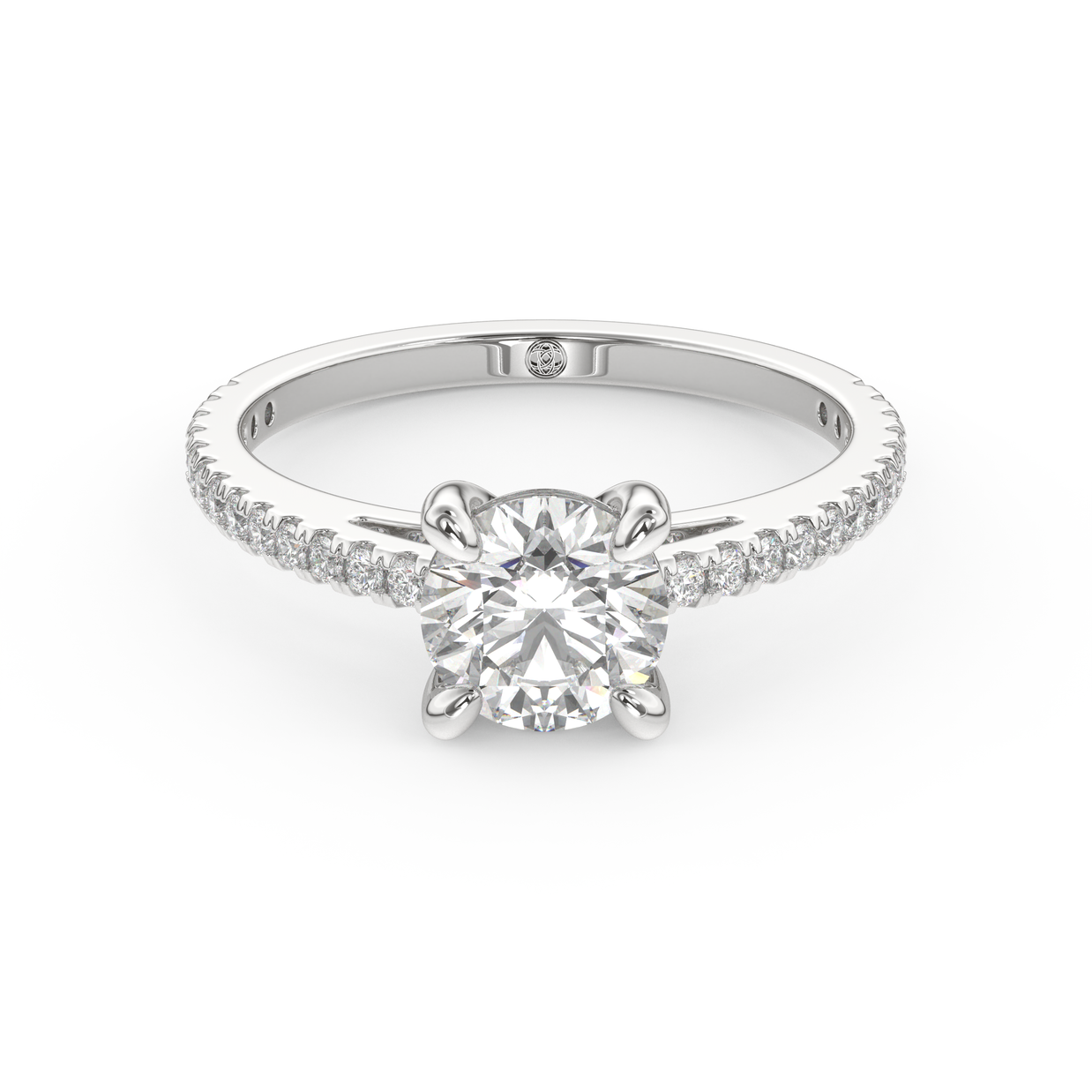 White gold - Central diamond 1.0 ct - view 2