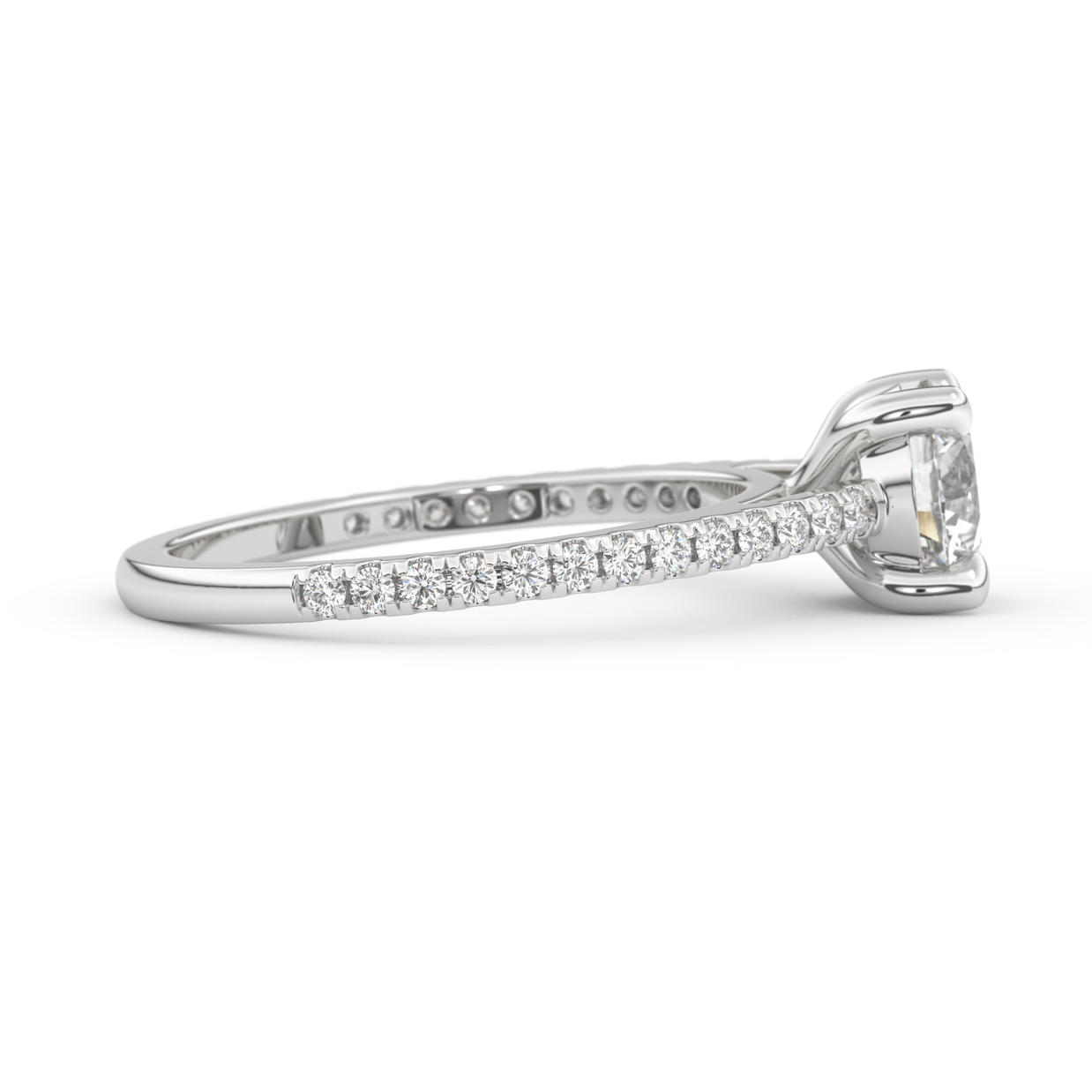 White gold - Central diamond 1.0 ct - view 3