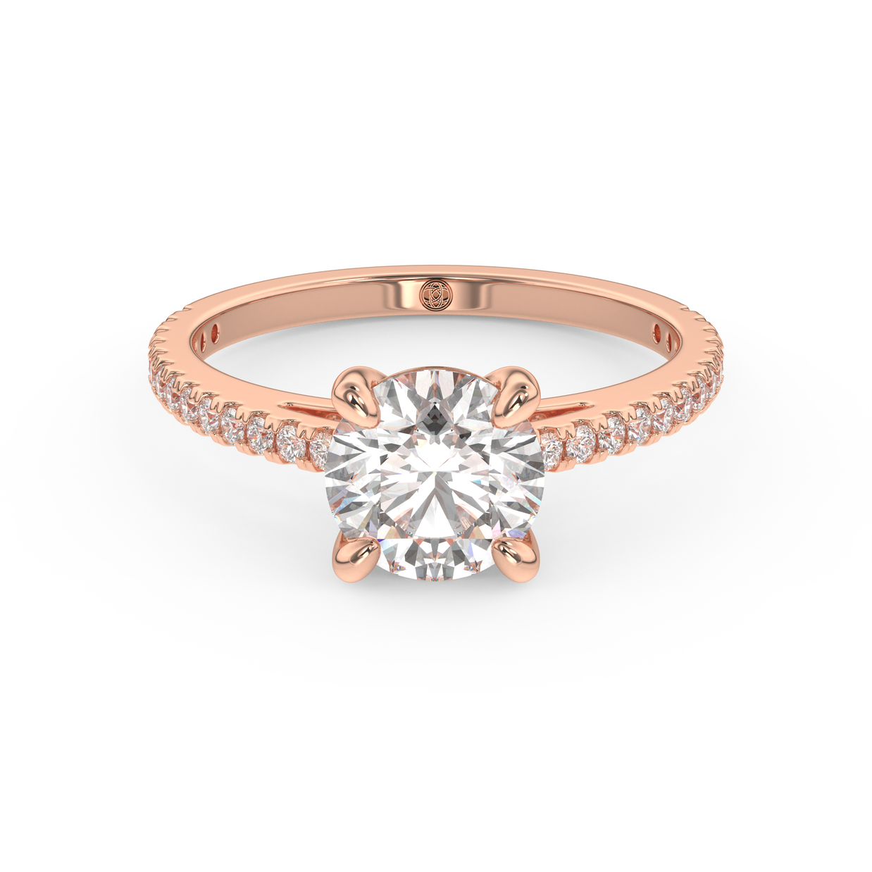 Rose gold - Central diamond 1.5 ct - view 2