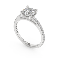 White gold - Central diamond 1.5 ct - view 1