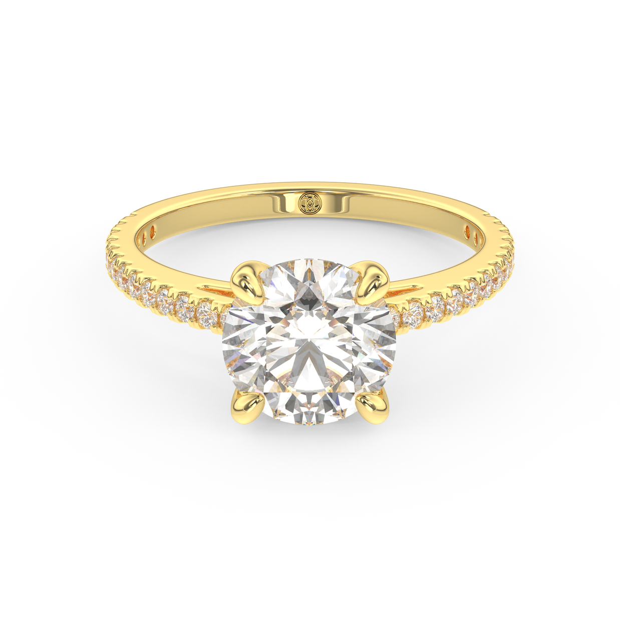 Yellow gold - Central diamond 2.0 ct - view 2