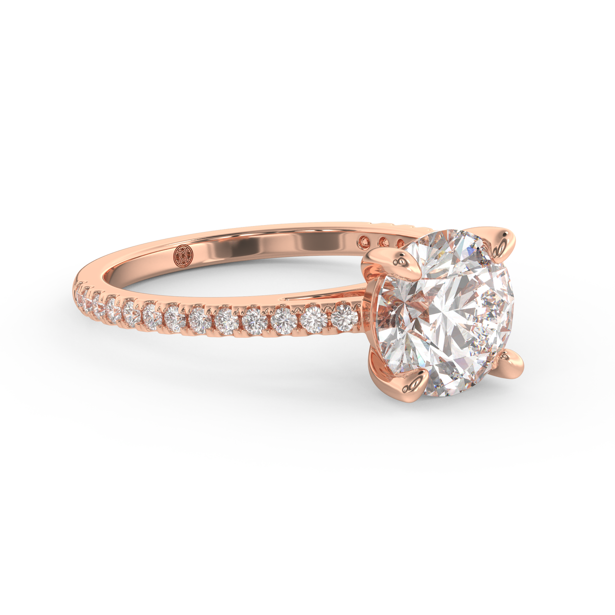 Rose gold - Central diamond 2.0 ct - view 3