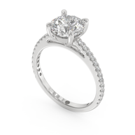 White gold - Central diamond 2.0 ct - view 1
