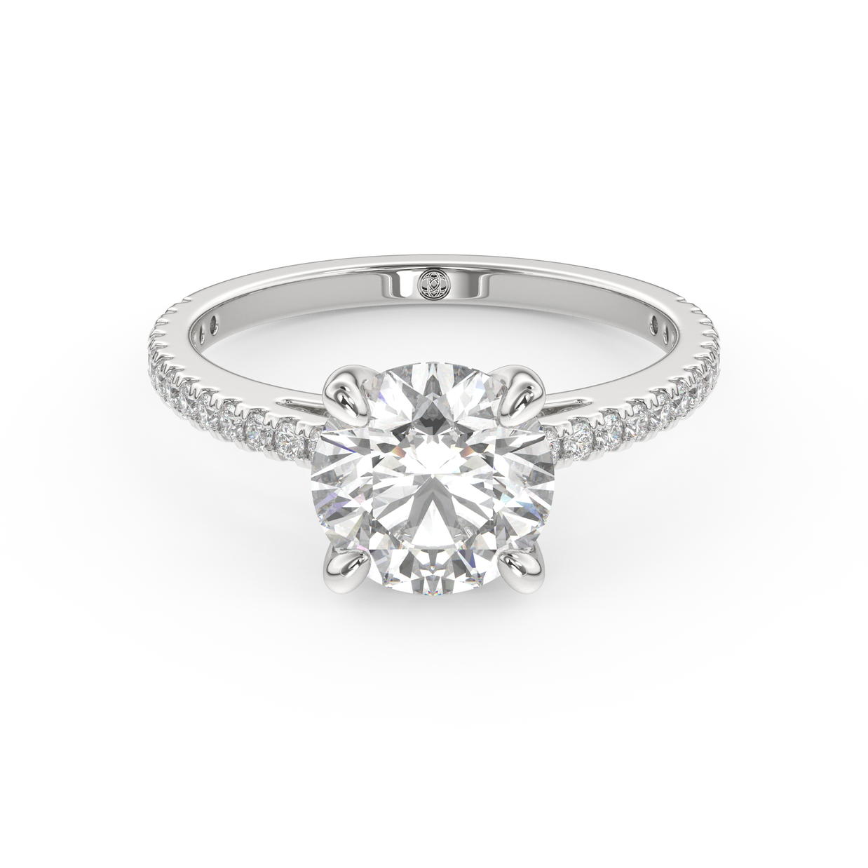 White gold - Central diamond 2.0 ct - view 2