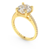 Yellow gold - Central diamond 3.0 ct - view 1