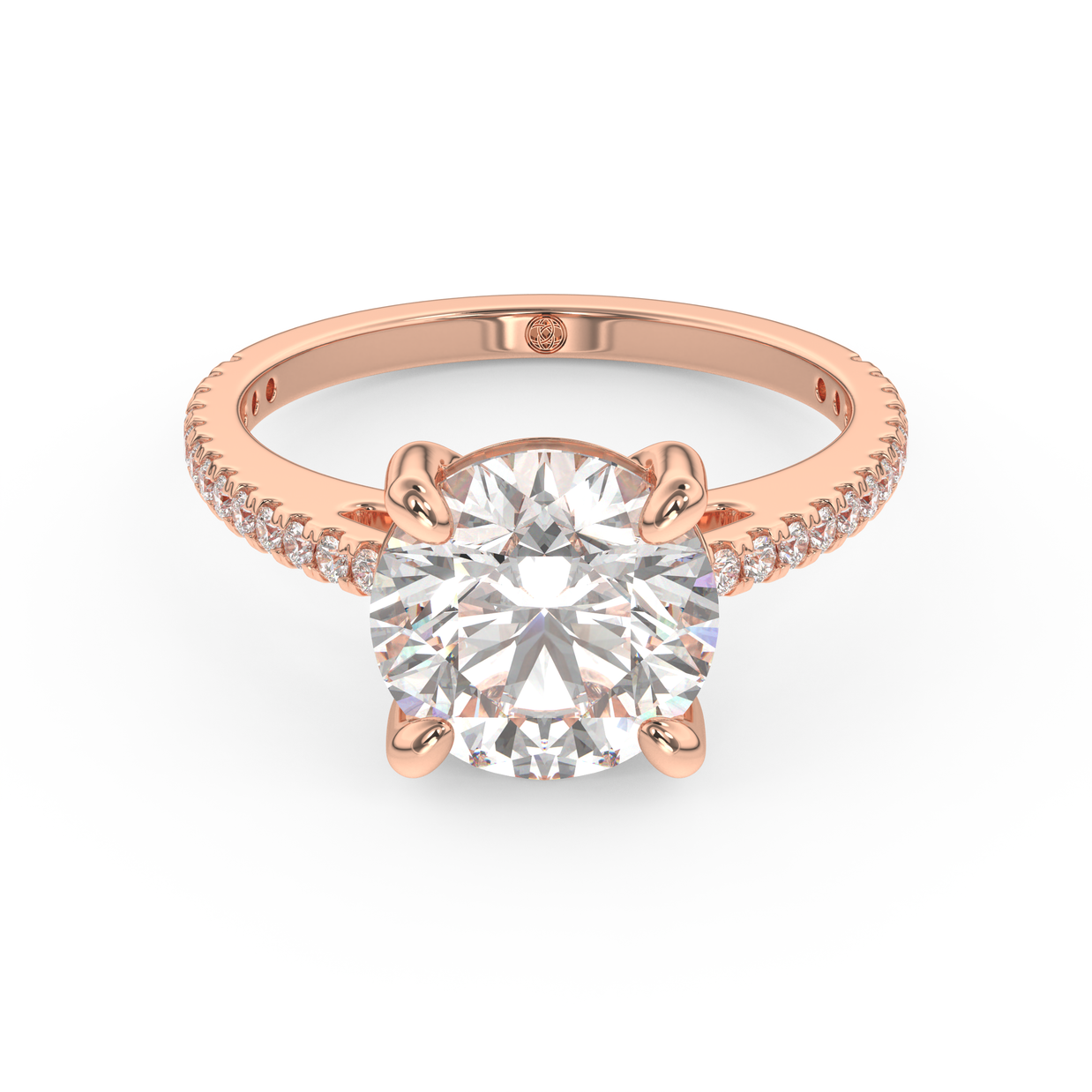 Rose gold - Central diamond 3.0 ct - view 2