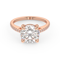Rose gold - Central diamond 3.0 ct - view 2