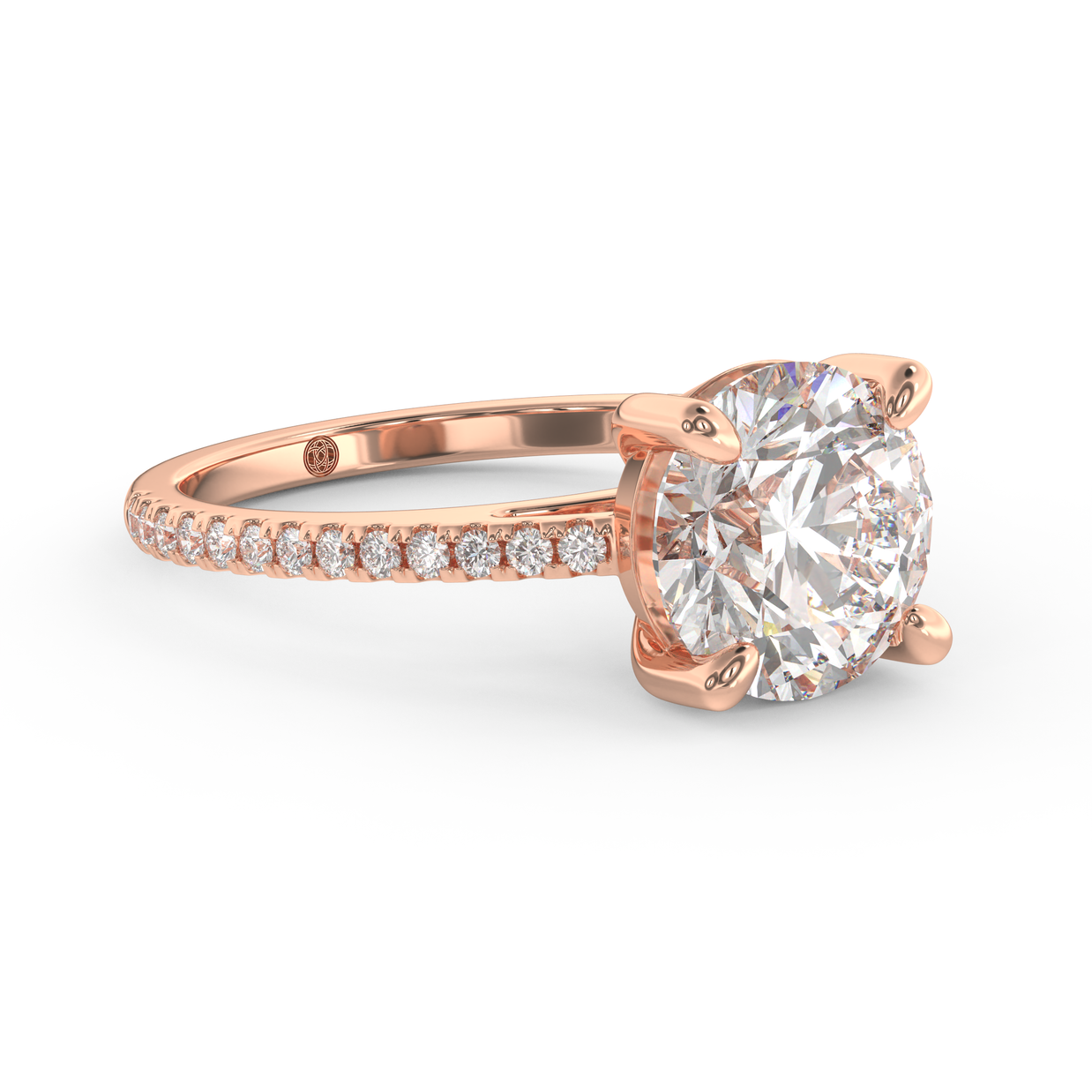 Rose gold - Central diamond 3.0 ct - view 3