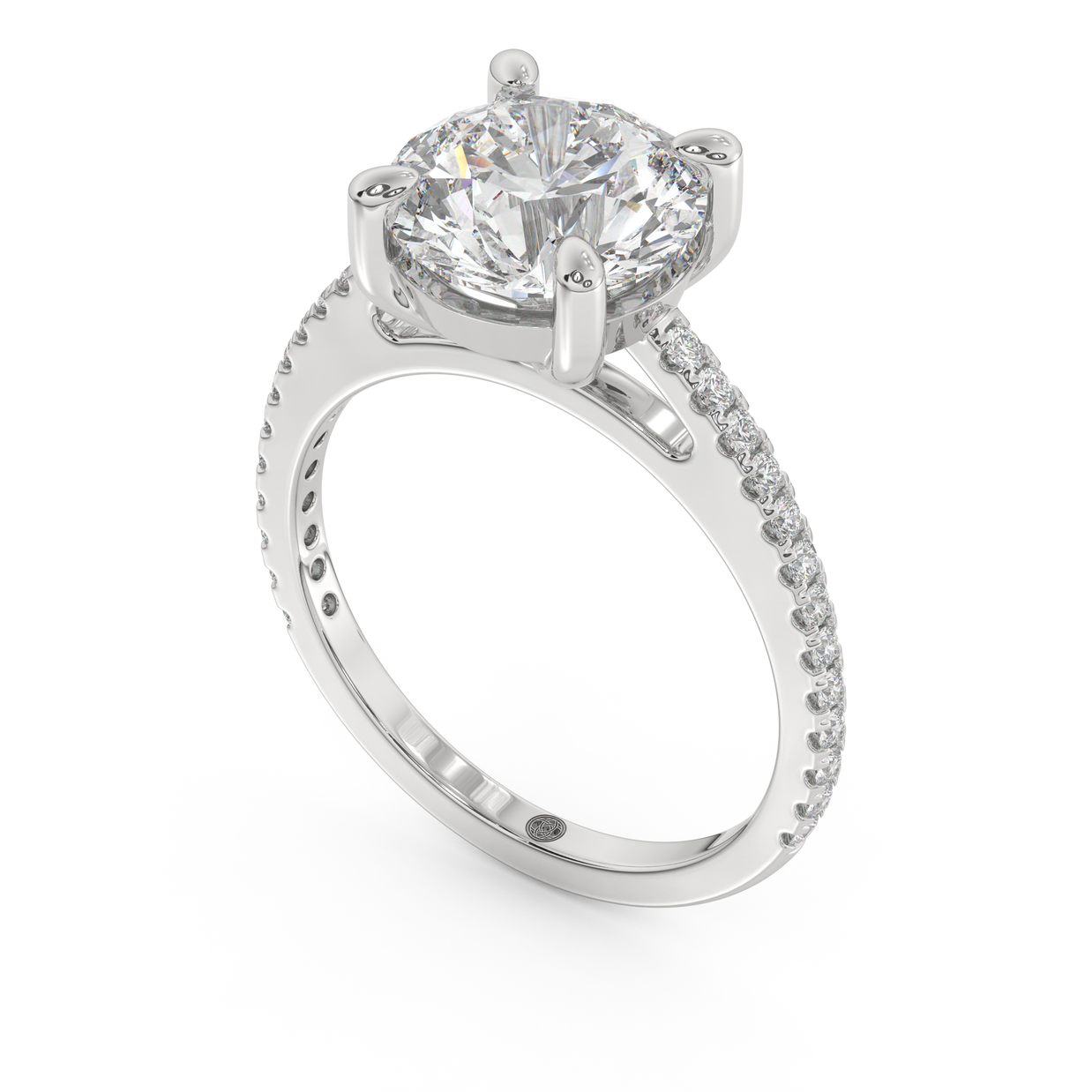 White gold - Central diamond 3.0 ct - view 1