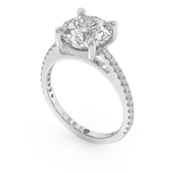 White gold - Central diamond 3.0 ct - view 1