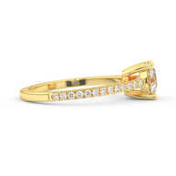 Yellow gold - Central diamond 1.0 ct - view 3