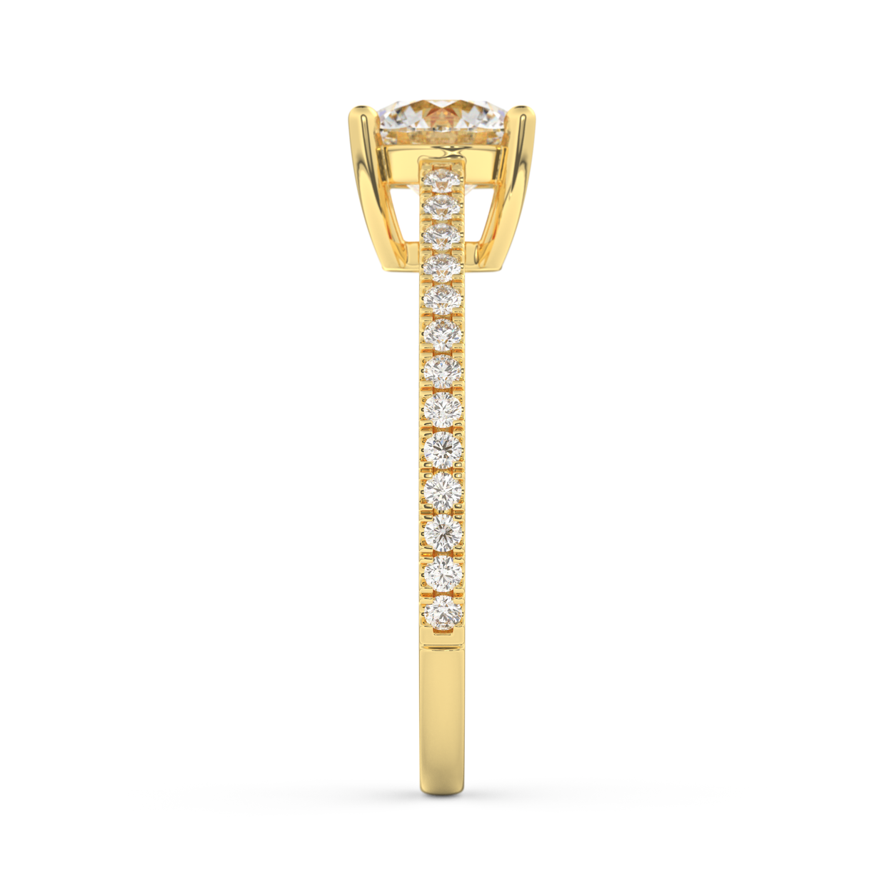 Yellow gold - Central diamond 1.0 ct - view 7
