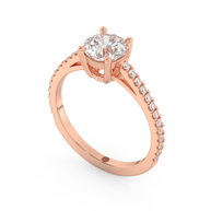 Rose gold - Central diamond 1.0 ct - view 1