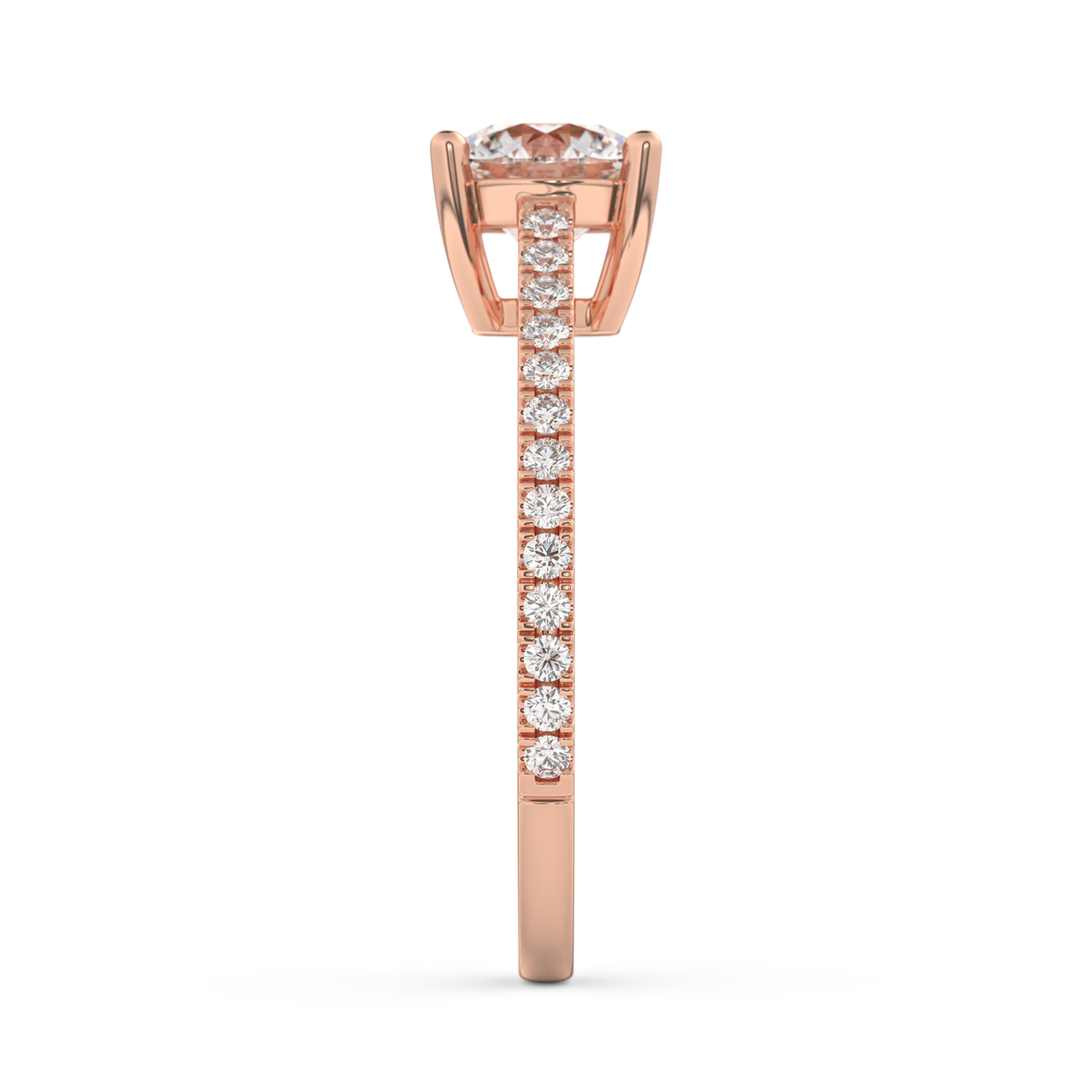 Rose gold - Central diamond 1.0 ct - view 7