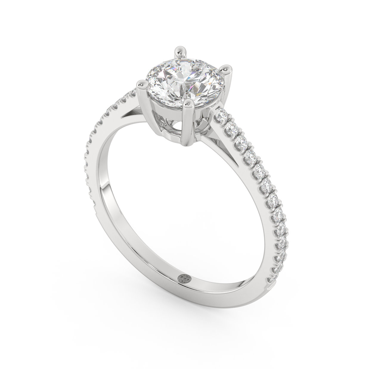 White gold - Central diamond 1.0 ct - view 1