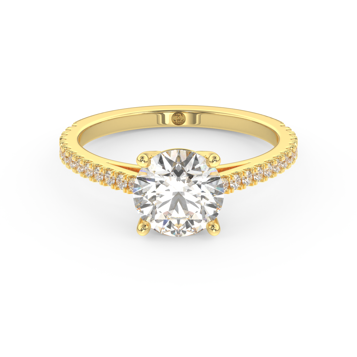 Yellow gold - Central diamond 1.5 ct - view 2