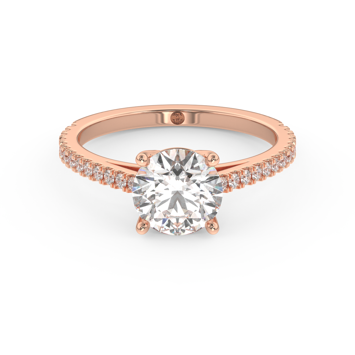 Rose gold - Central diamond 1.5 ct - view 2