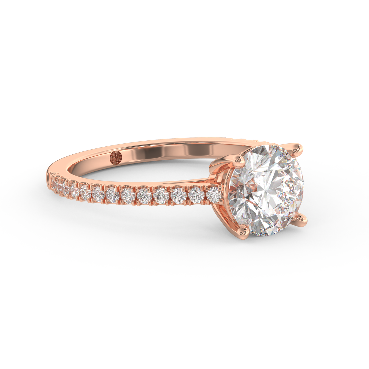Rose gold - Central diamond 1.5 ct - view 3